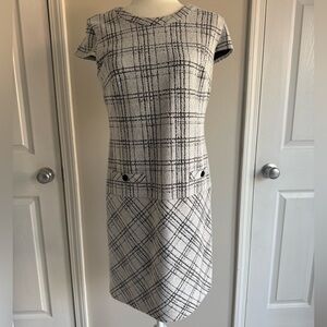 Karl Lagerfeld Black and White Plaid Dress